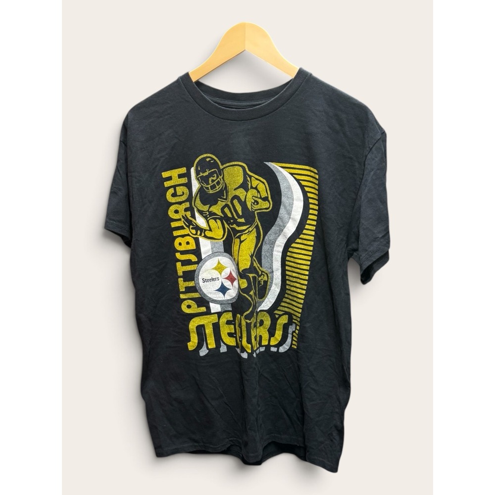 Junk Food Pittsburgh Steelers Mens M Black Graphic T-Shirt NFL Football Vintage